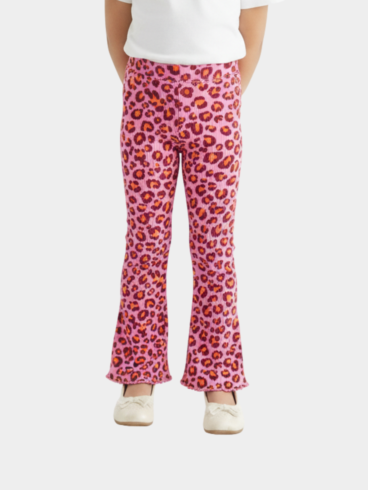 Kids Rose Pink Flared Printed Pant (3yrs-12yrs)