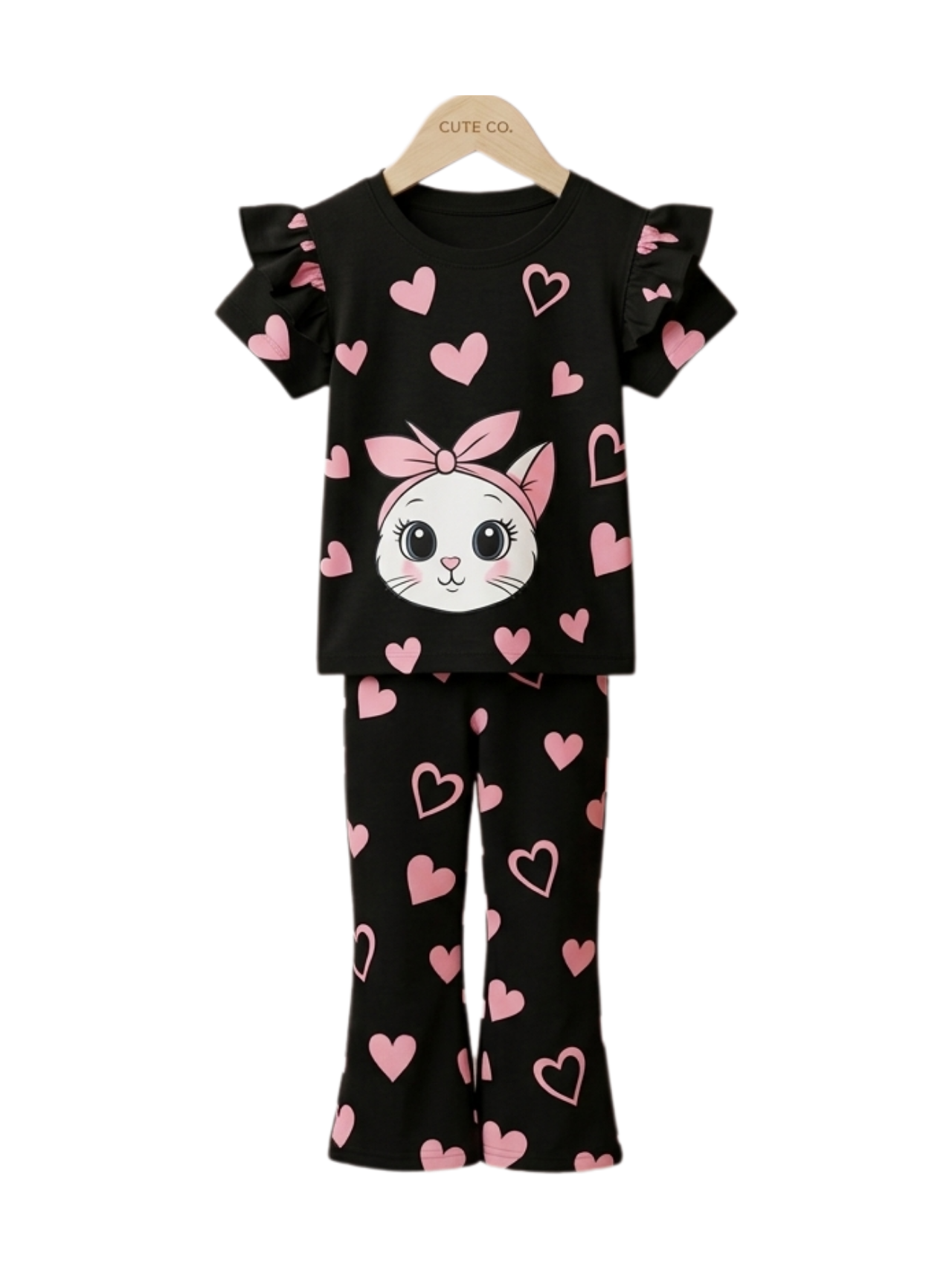 Heart Kitty Black Set