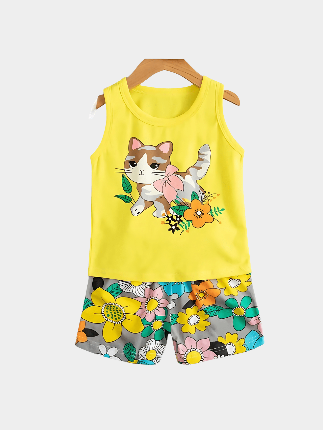 2pcs Cat T-shirt Set For Kid Girl (6mths - 6yrs)