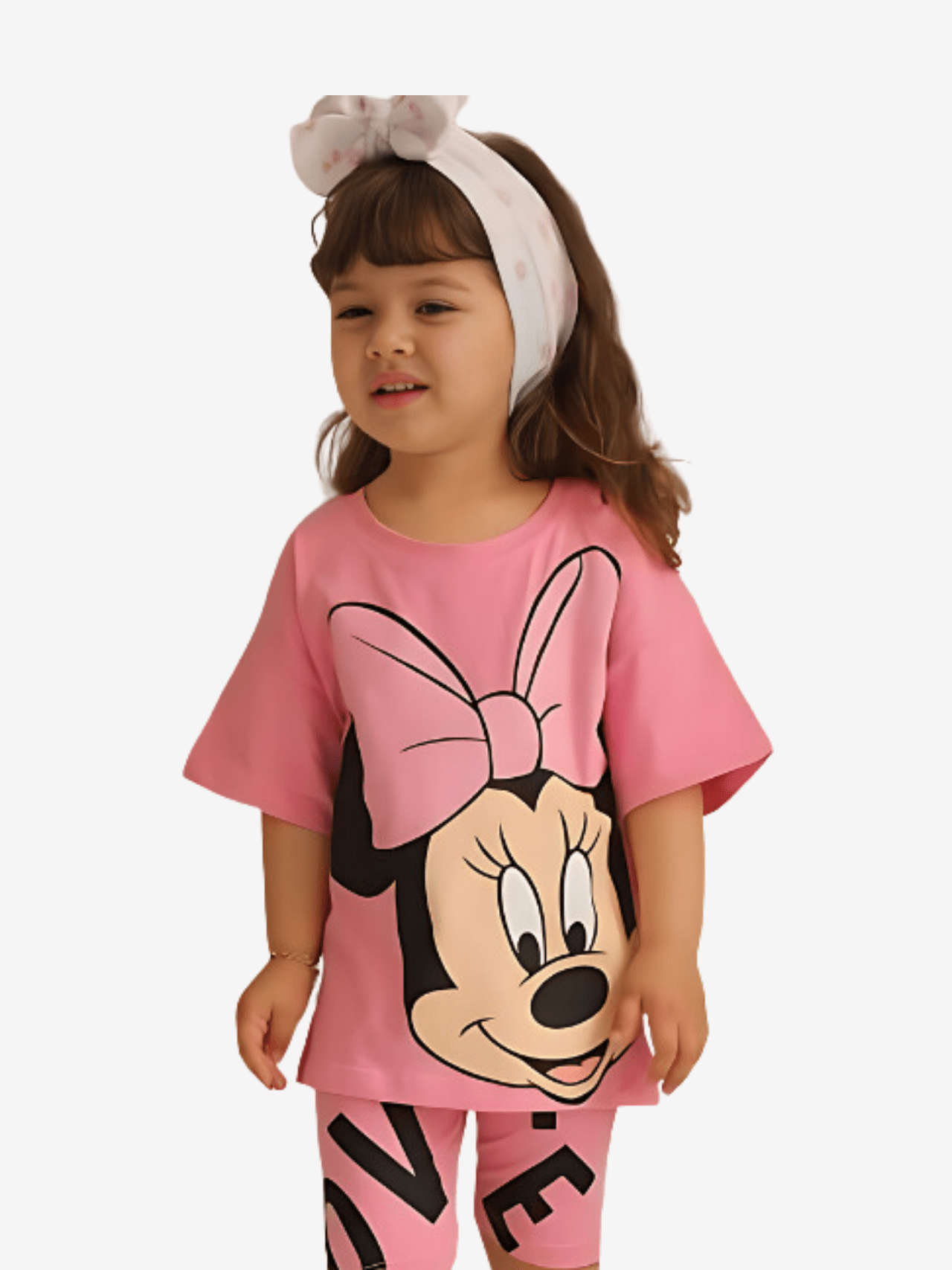 2pcs Minnie Mouse Drop Shoulder T-shirt Set For Kid Girl (6mths - 6yrs)