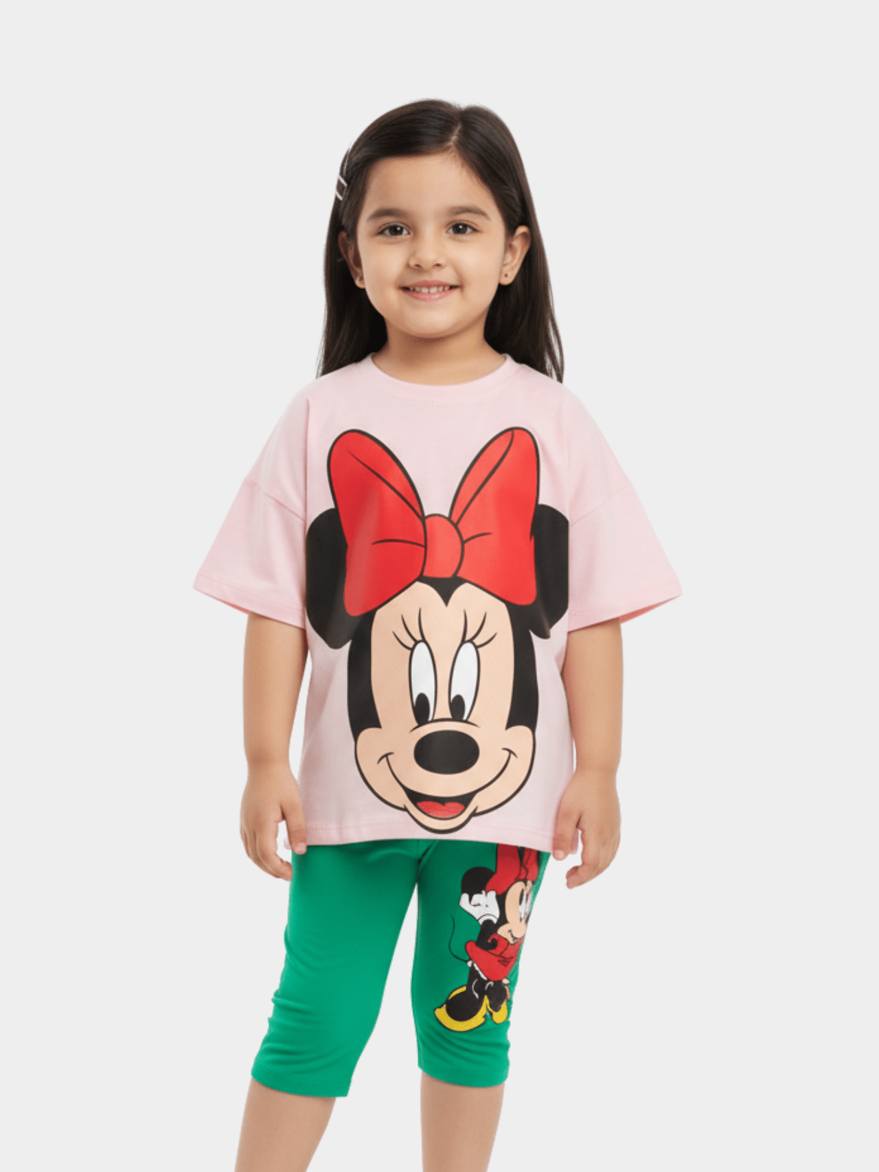 2pcs Minnie Mouse Drop Shoulder T-shirt Set For Kid Girl (6mths - 6yrs)