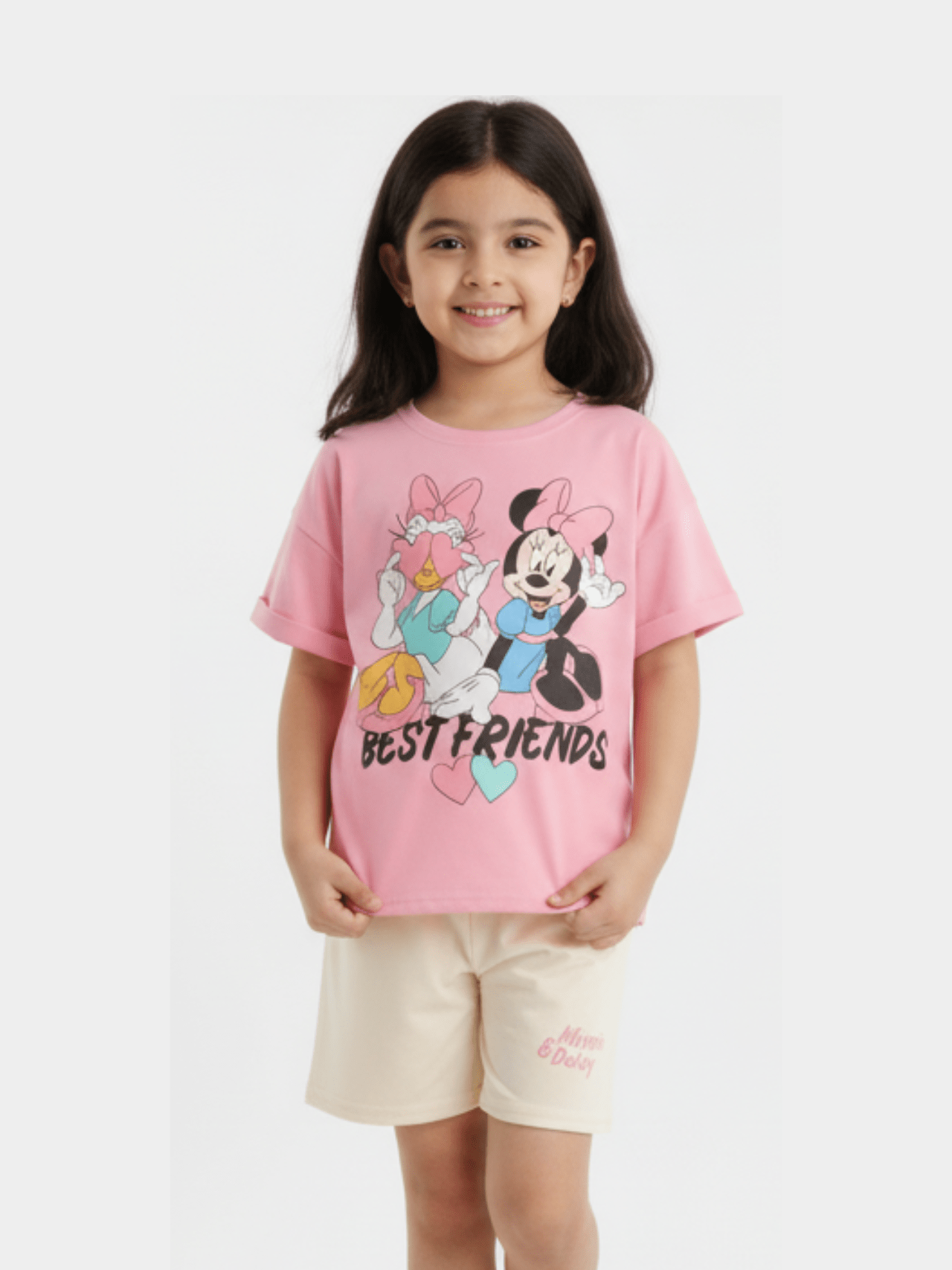 2pcs Minnie Mouse Drop Shoulder T-shirt Set For Kid Girl (6mths - 6yrs)