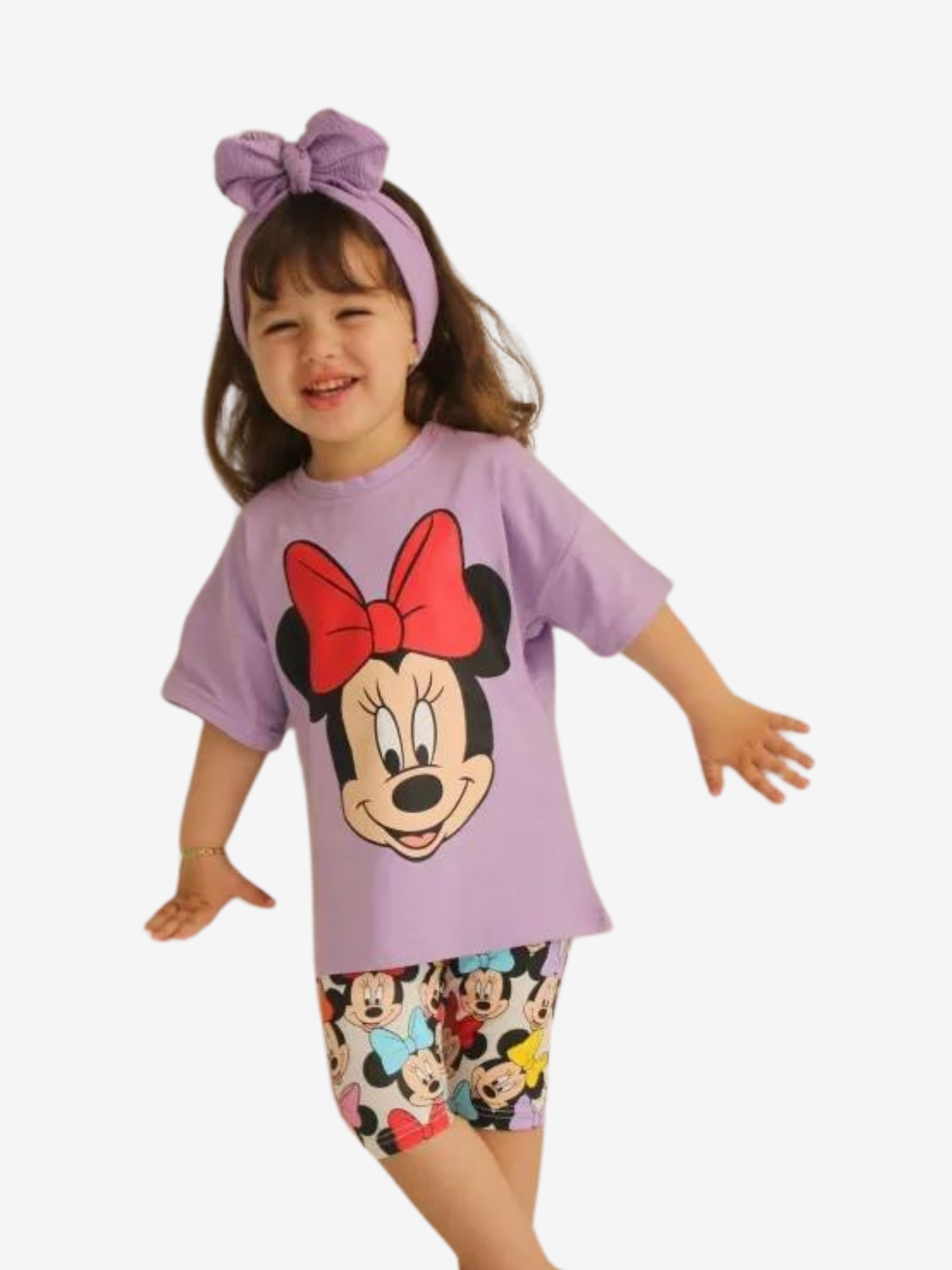 2pcs Minnie Mouse Drop Shoulder T-shirt Set For Kid Girl (6mths-6yrs)