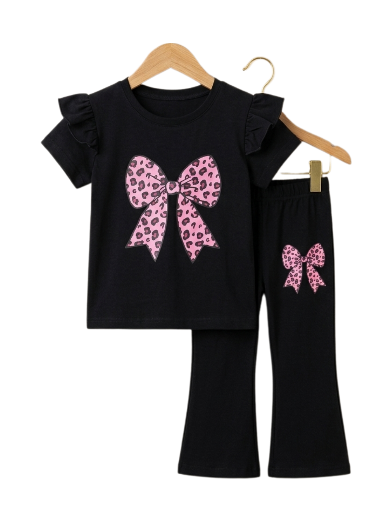 Leopard Bow Black Set