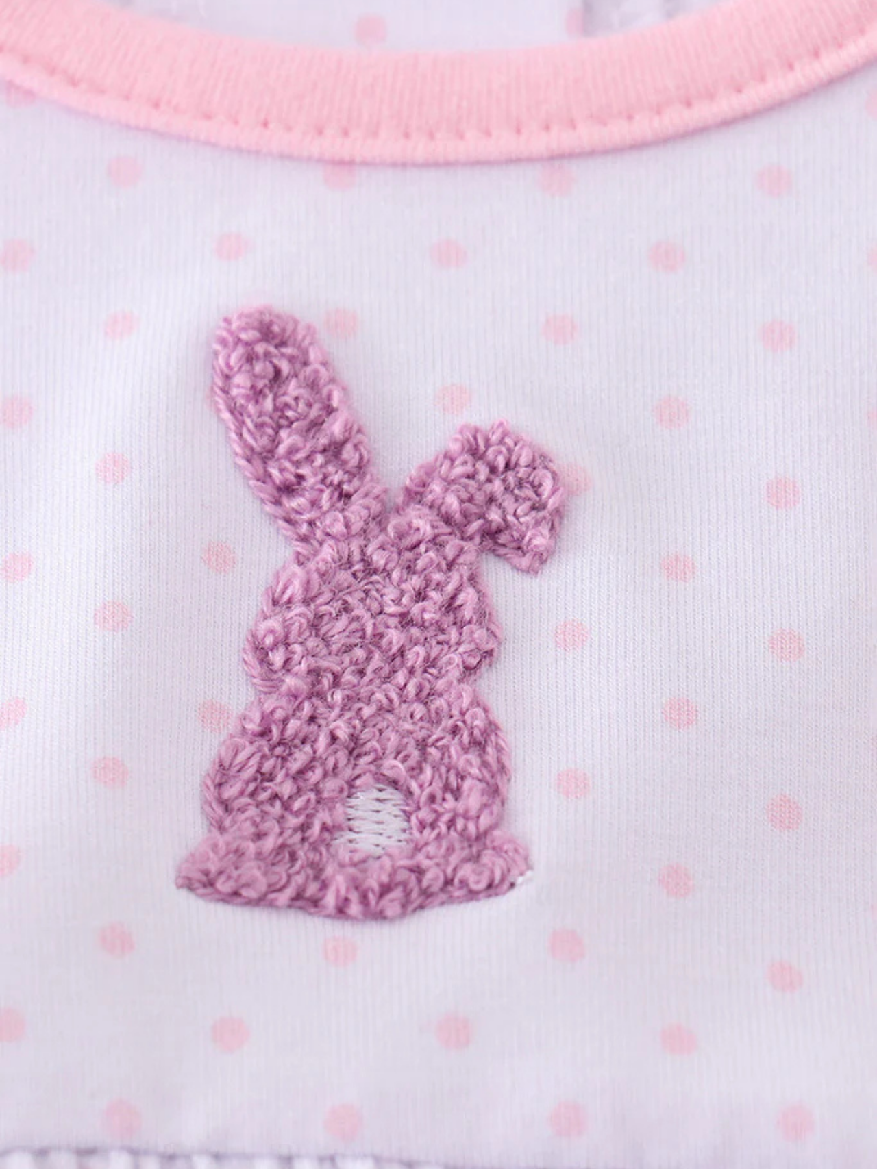 Baby Polka Dot Bunny Smocked Bubble Romper