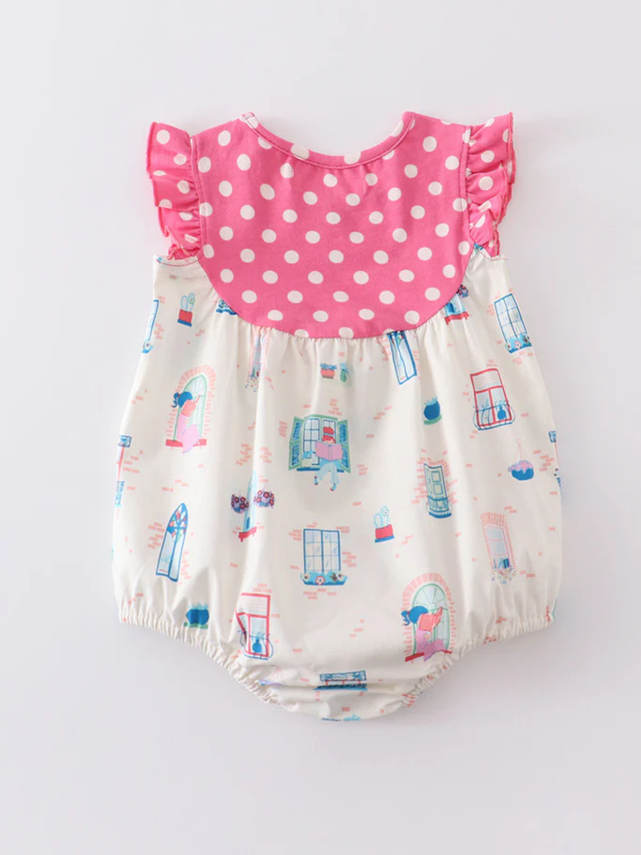 Baby Polka Dot and City Scene Bubble Romper
