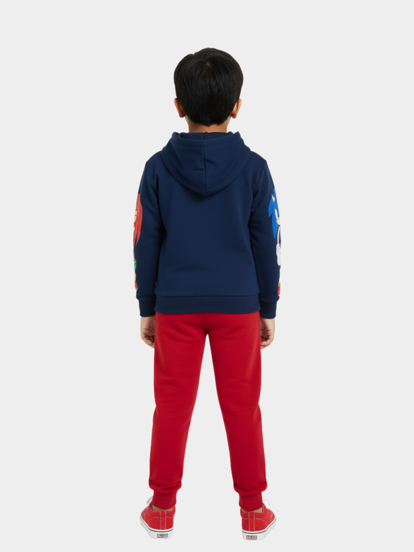 Boys' Sonic The Hedgehog & Knuckles Navy Hoodie & Red Joggers Winter Set