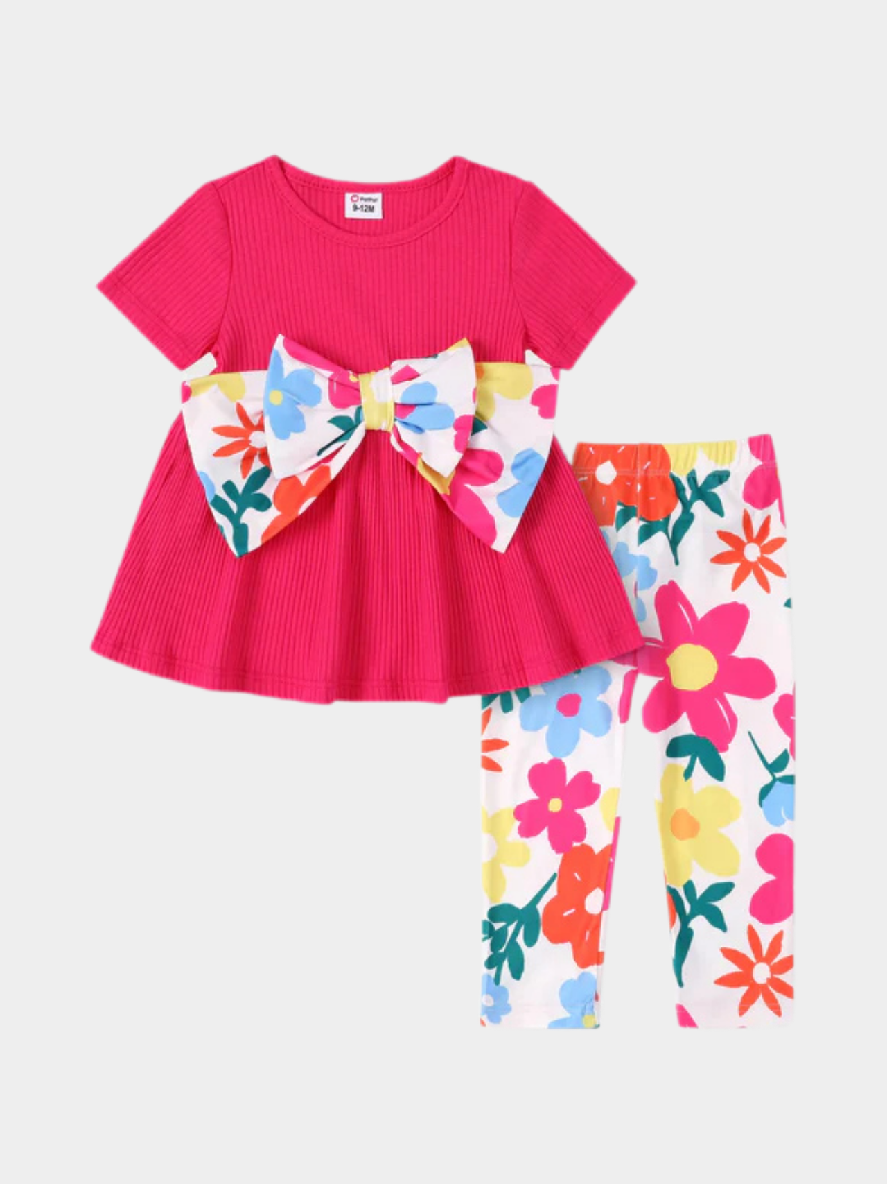 Baby Ribbed Top and Floral Leggings Set