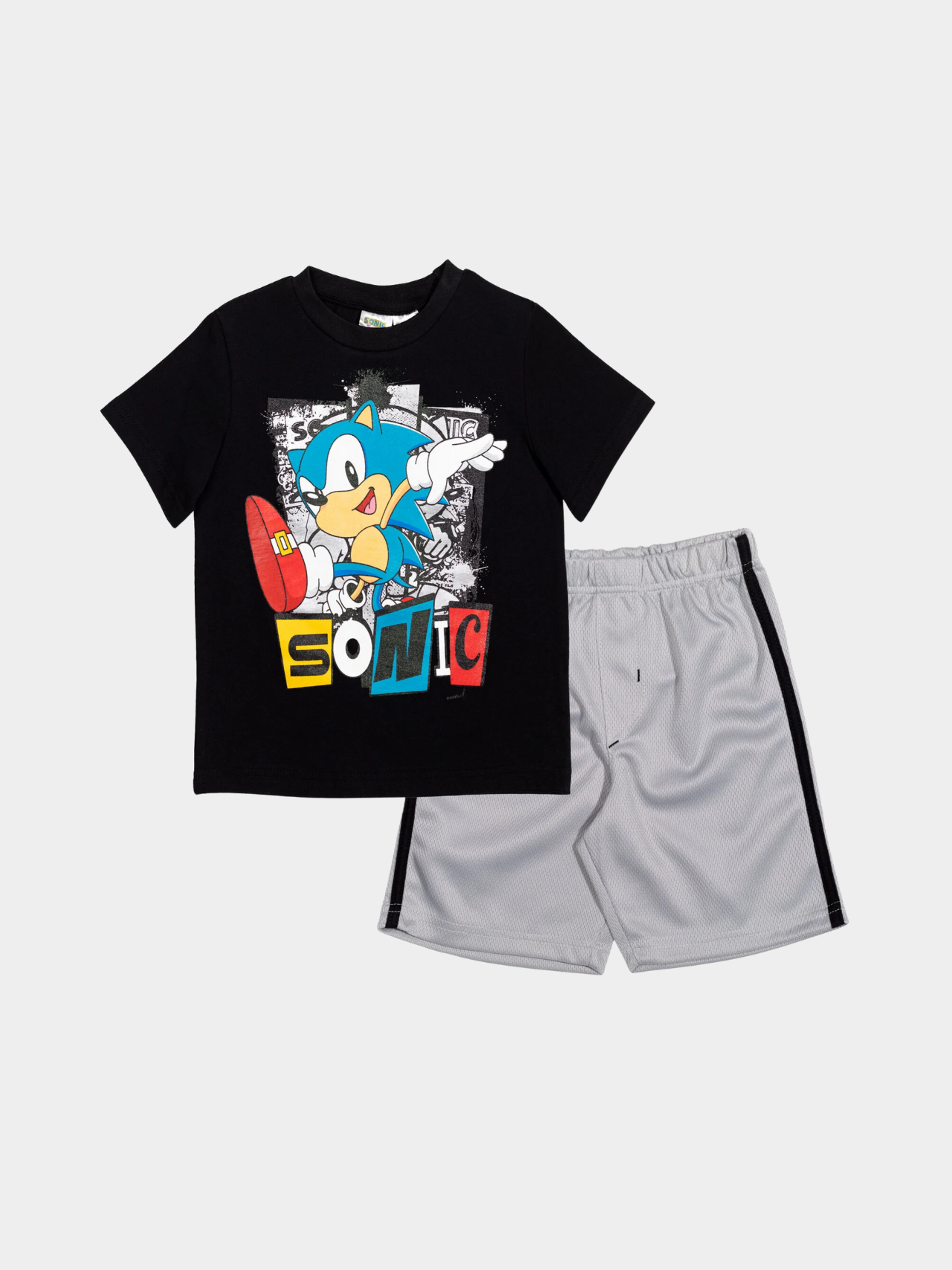 Official Sonic the Hedgehog Boys' T-Shirt & Mesh Shorts Set