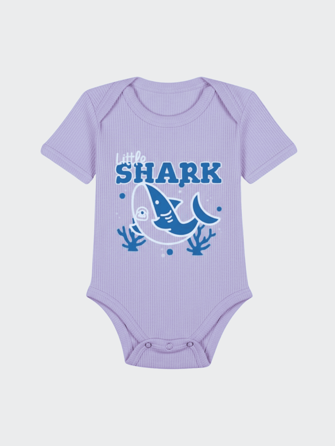 Baby boy & girls ''Little Shark" Ribbed Romper