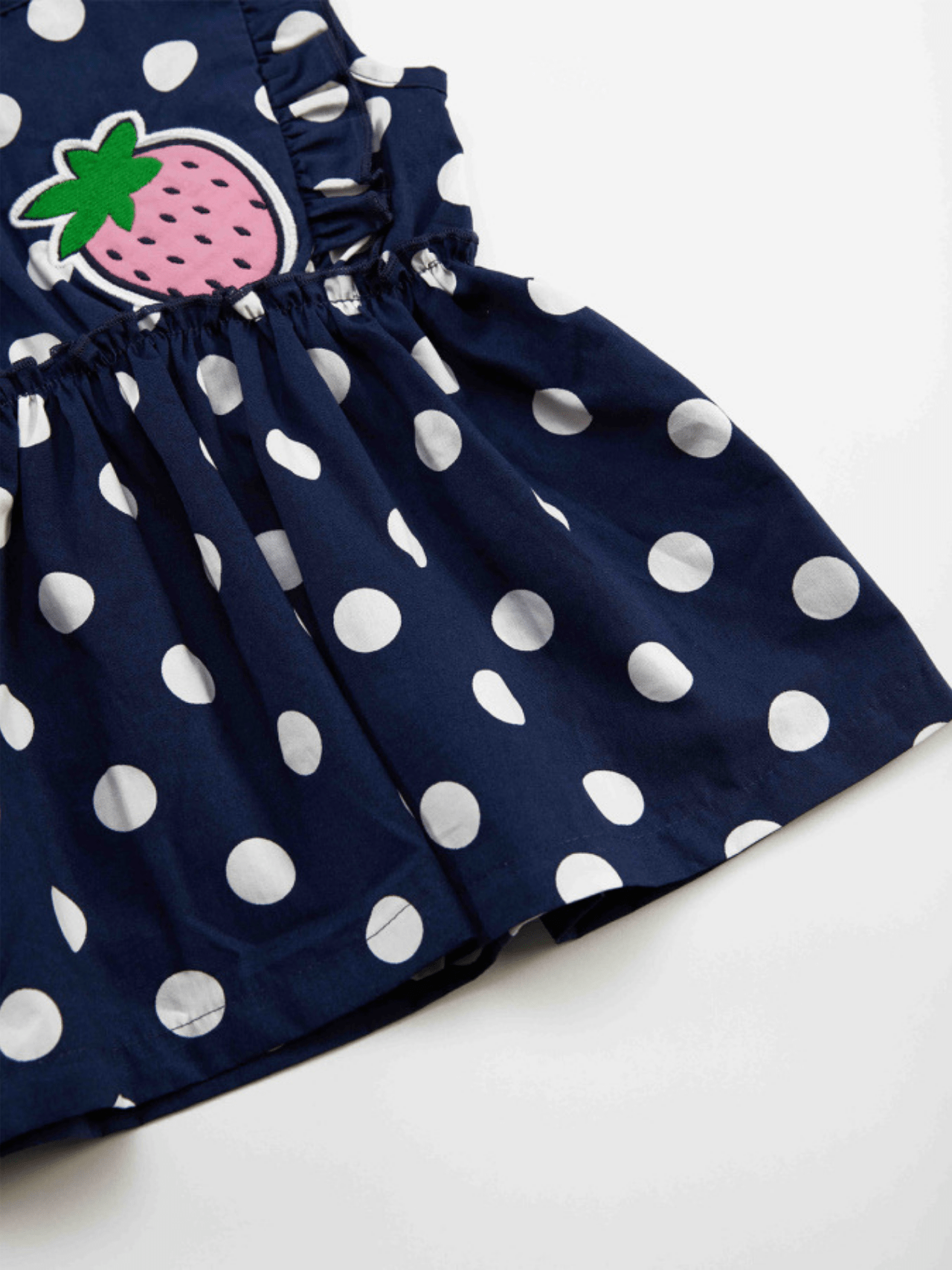 Baby Girls' Navy Blue Polka Dot Strawberry Patch Dress