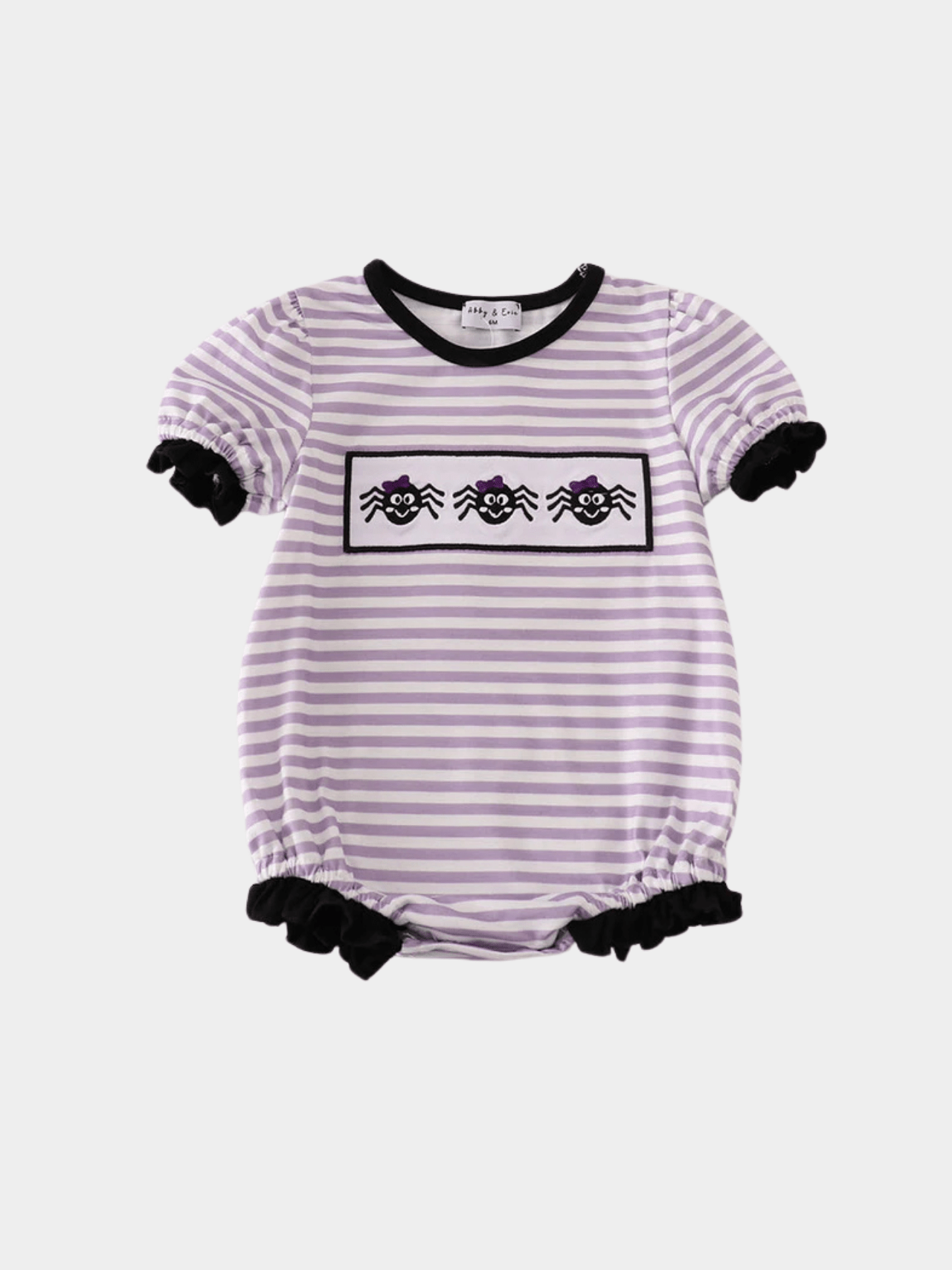 Baby Girls' Purple Striped Smocked Spider Bubble Romper