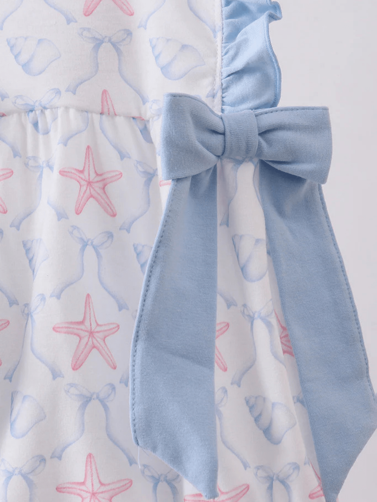 Baby Girls' Starfish and Seashell Smocked Bubble Romper