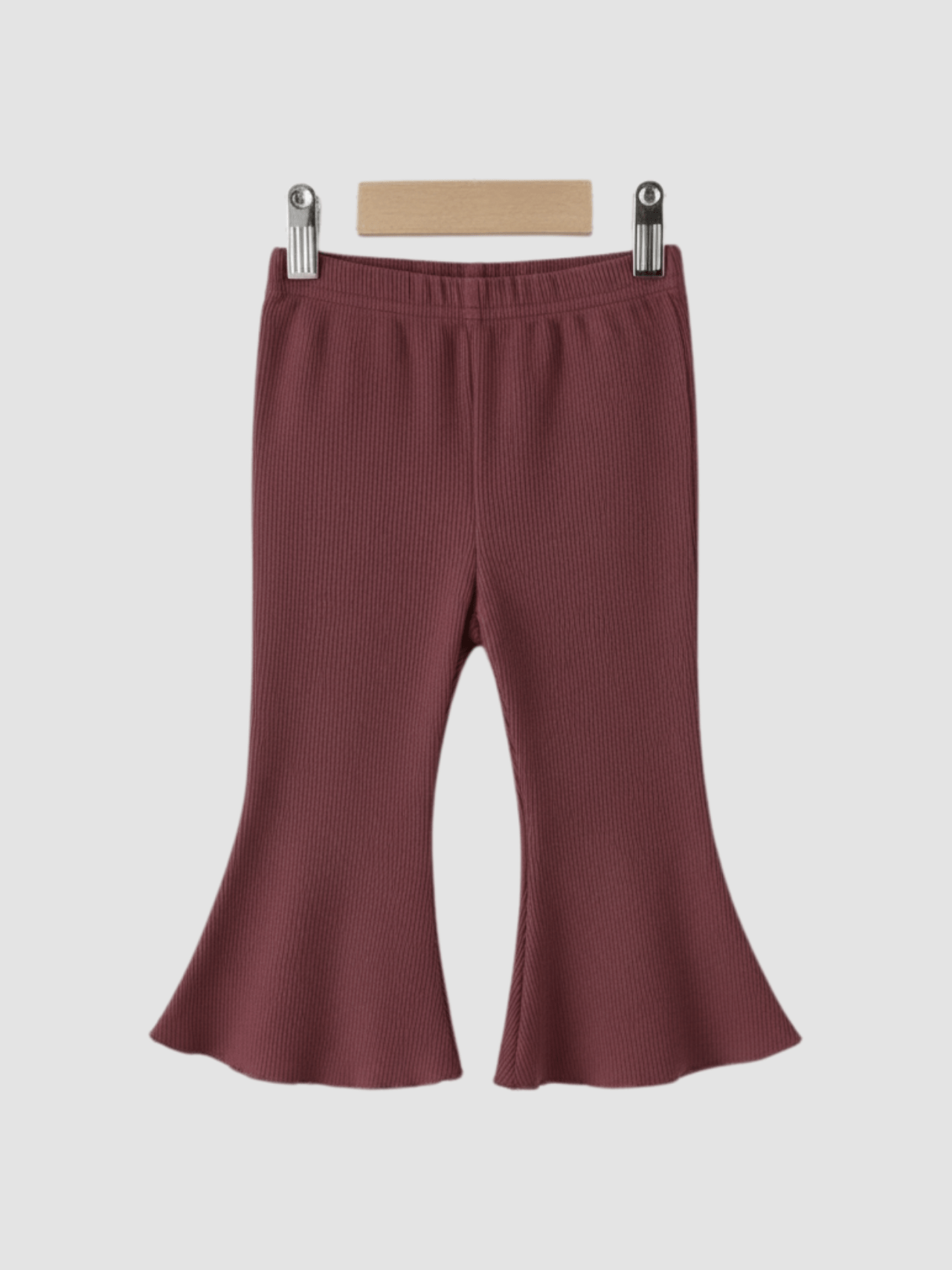 Baby/Toddler Dark Plum Ribbed Flare Pants