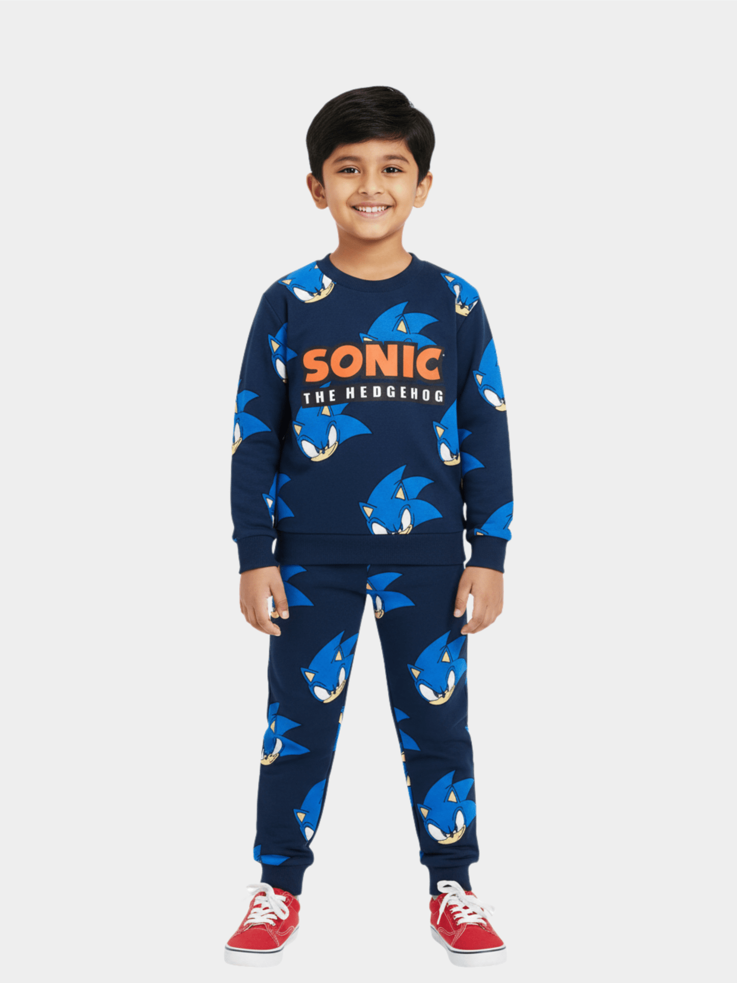 Boys' Sonic The Hedgehog All - Over Print Sweatshirt & Joggers Winter Set
