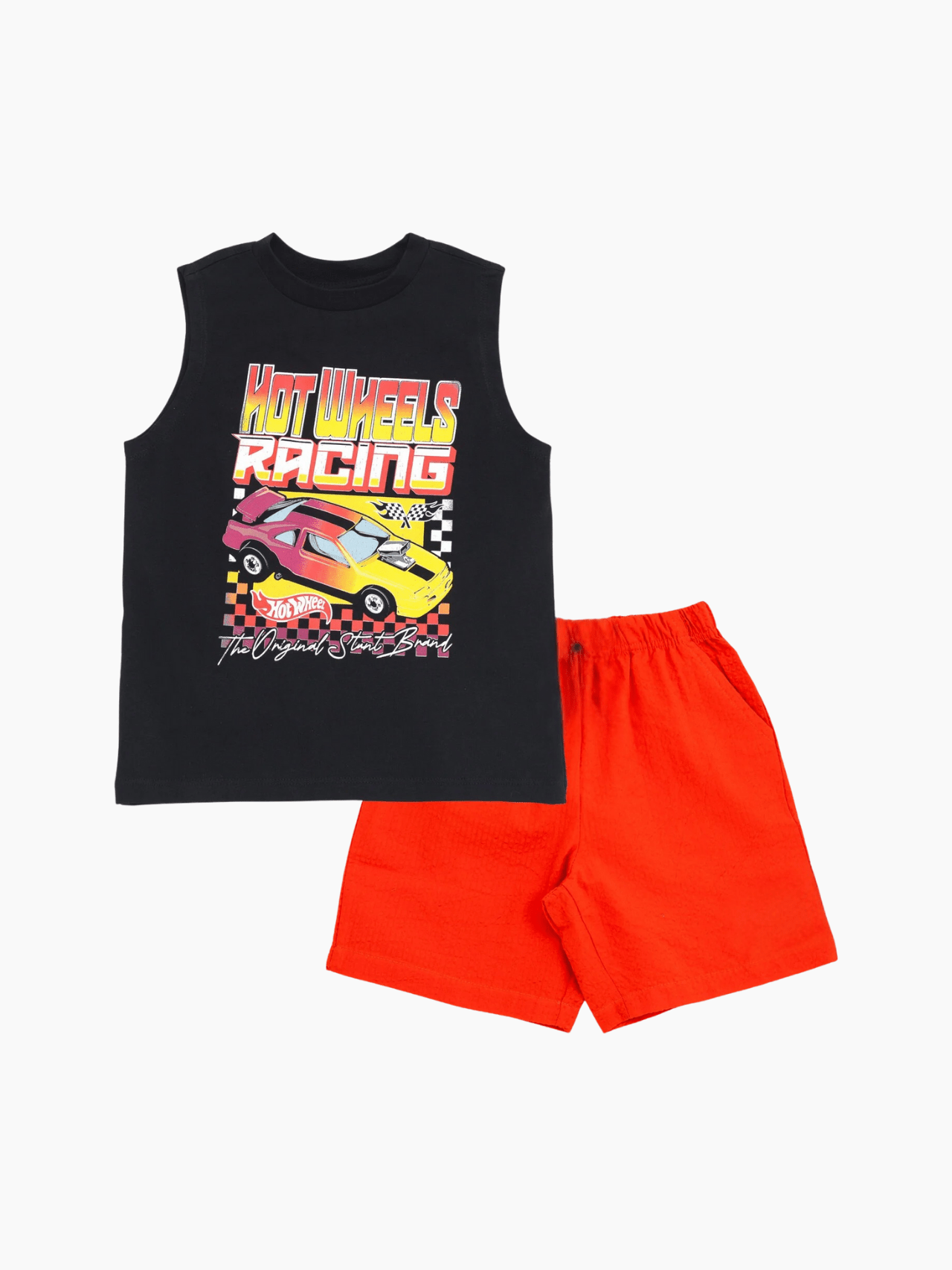 Kids 2pcs Car Printed T-shirt & Shorts Set
