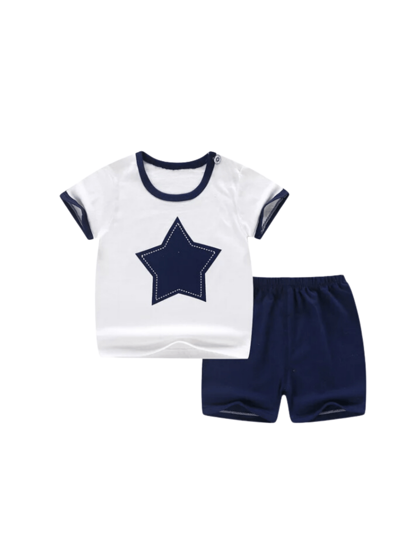 Kids 2pcs Star Printed White Set