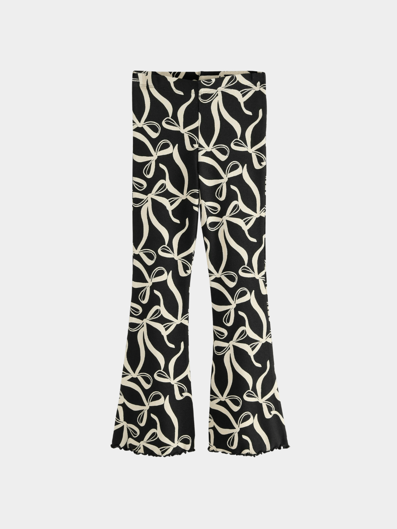 Kids Black Printed Flared Pants (3yrs - 12yrs)