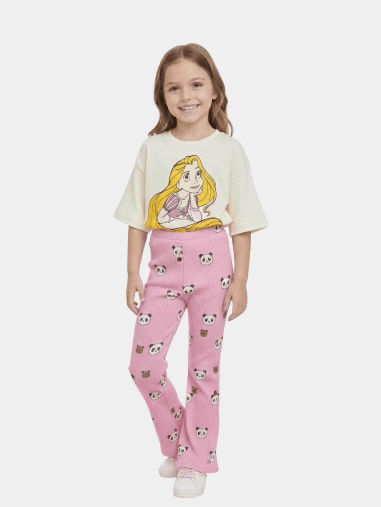 Kids Girls Disney Rapunzel T-Shirt & Flared Long Pants Set