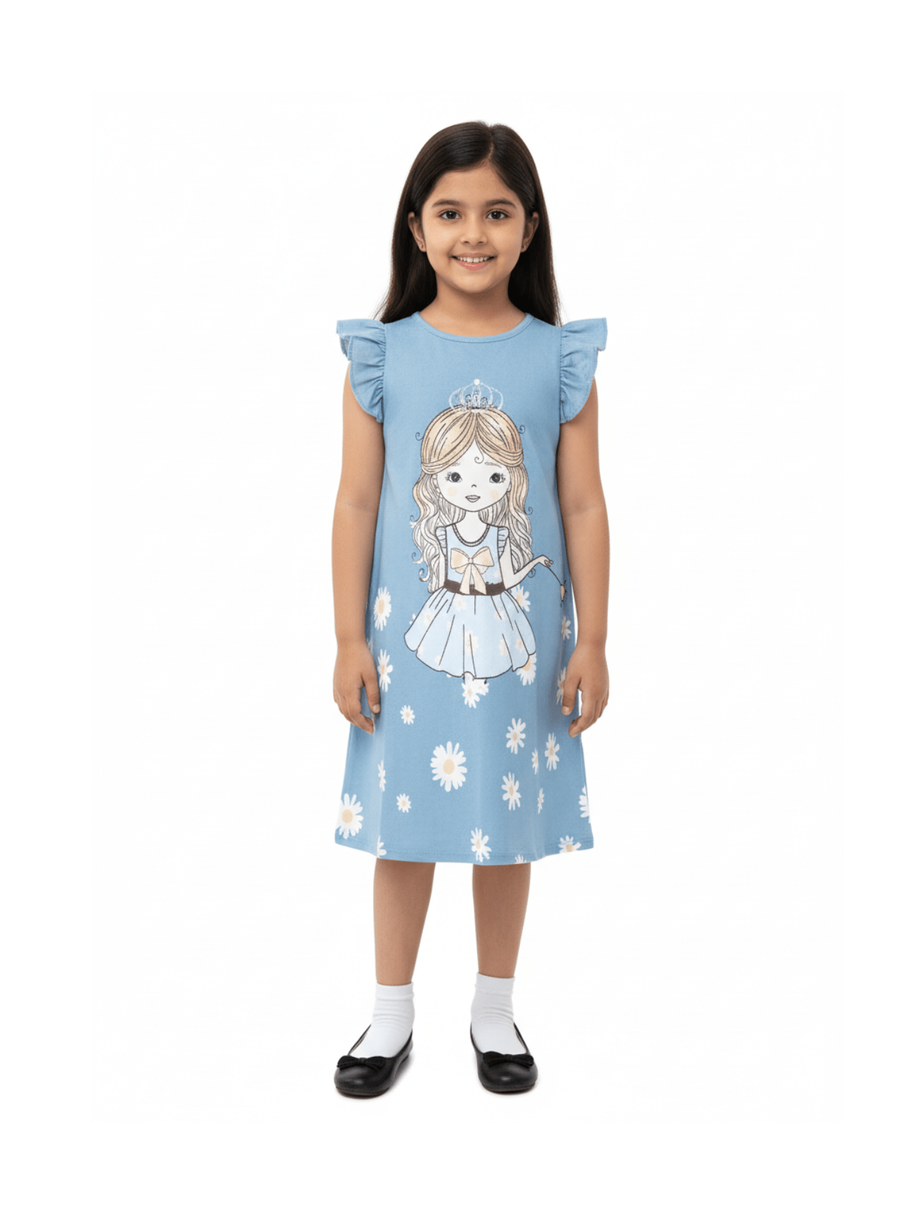 Kids Girls Doll Printed Dresses