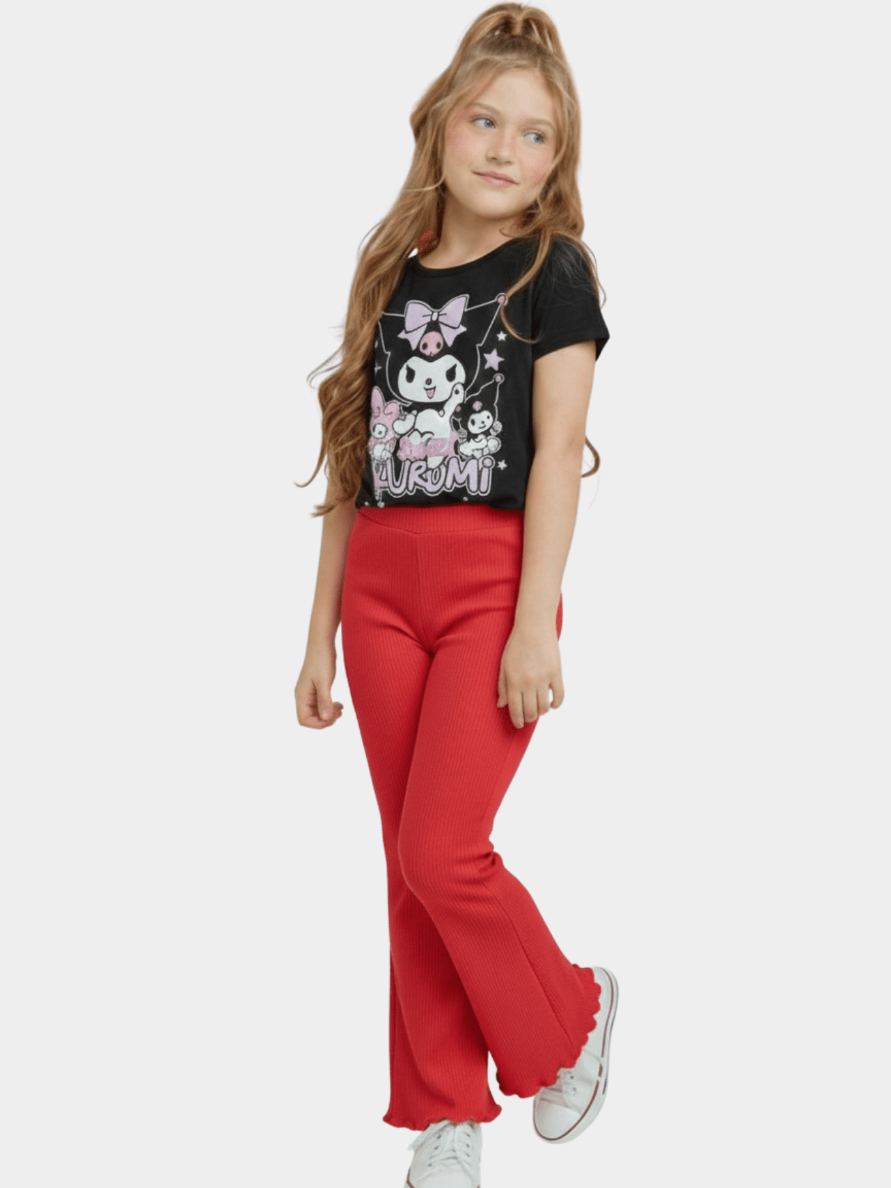 Kids Girls Kuromi T-Shirt & Flared Pants Set