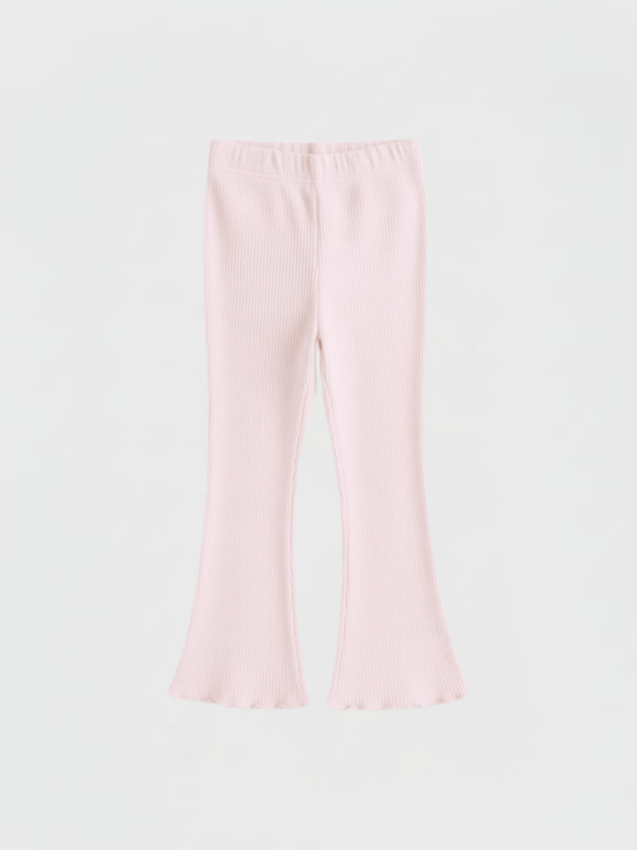 Kids' Girls Pink Ribbed Flared Leggings