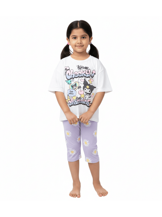 Kids Kuromi Cute Edition Stylish T-shirt Set (2yrs - 12yrs)