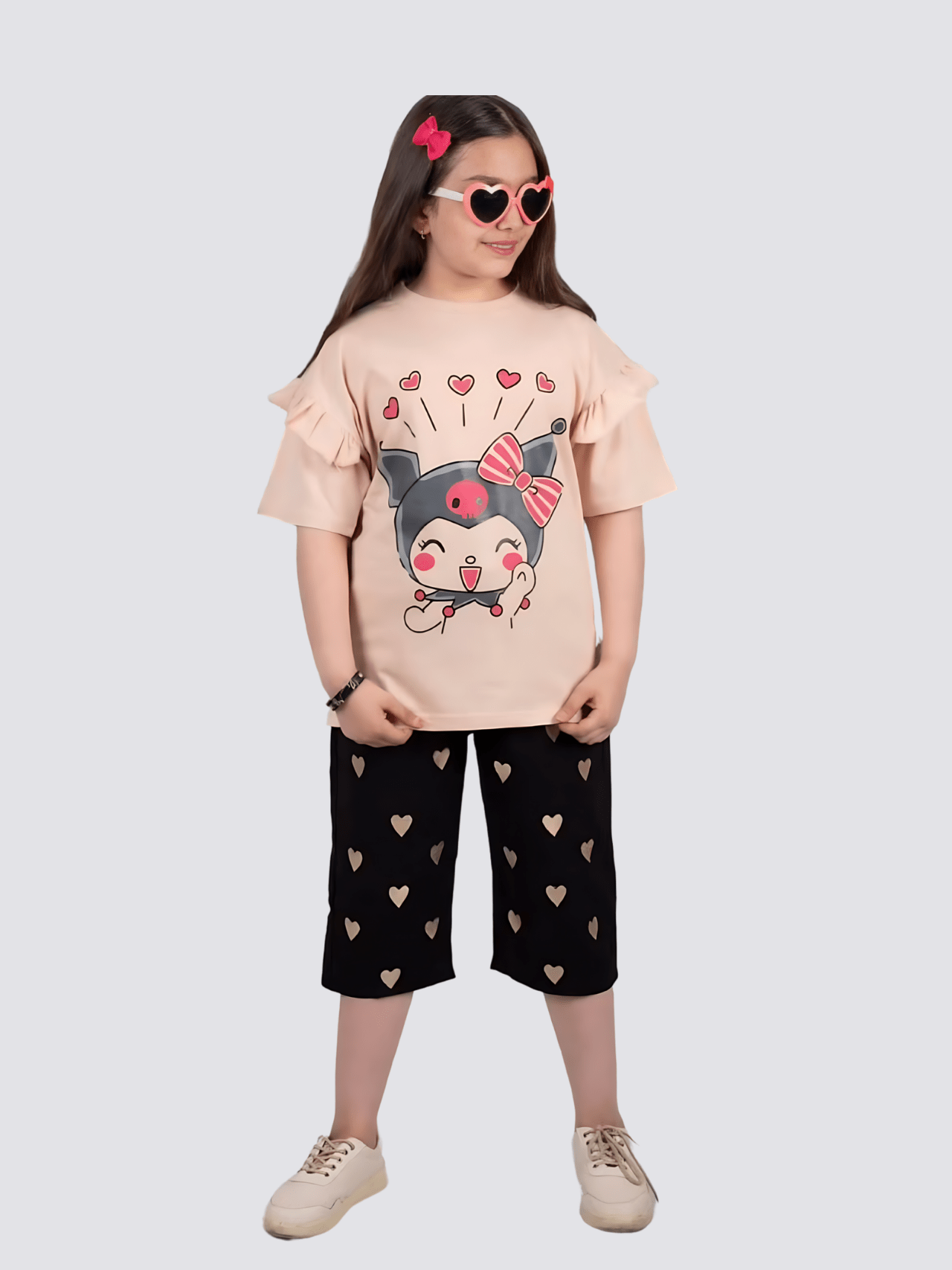 Kids Kuromi Love Stylish T-shirt Set (2yrs - 10yrs)