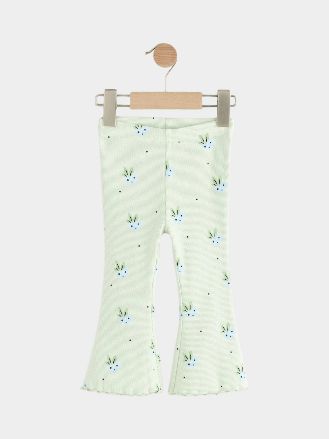 Kids Light Green Tree Printed Flared Pant (3yrs - 12yrs)
