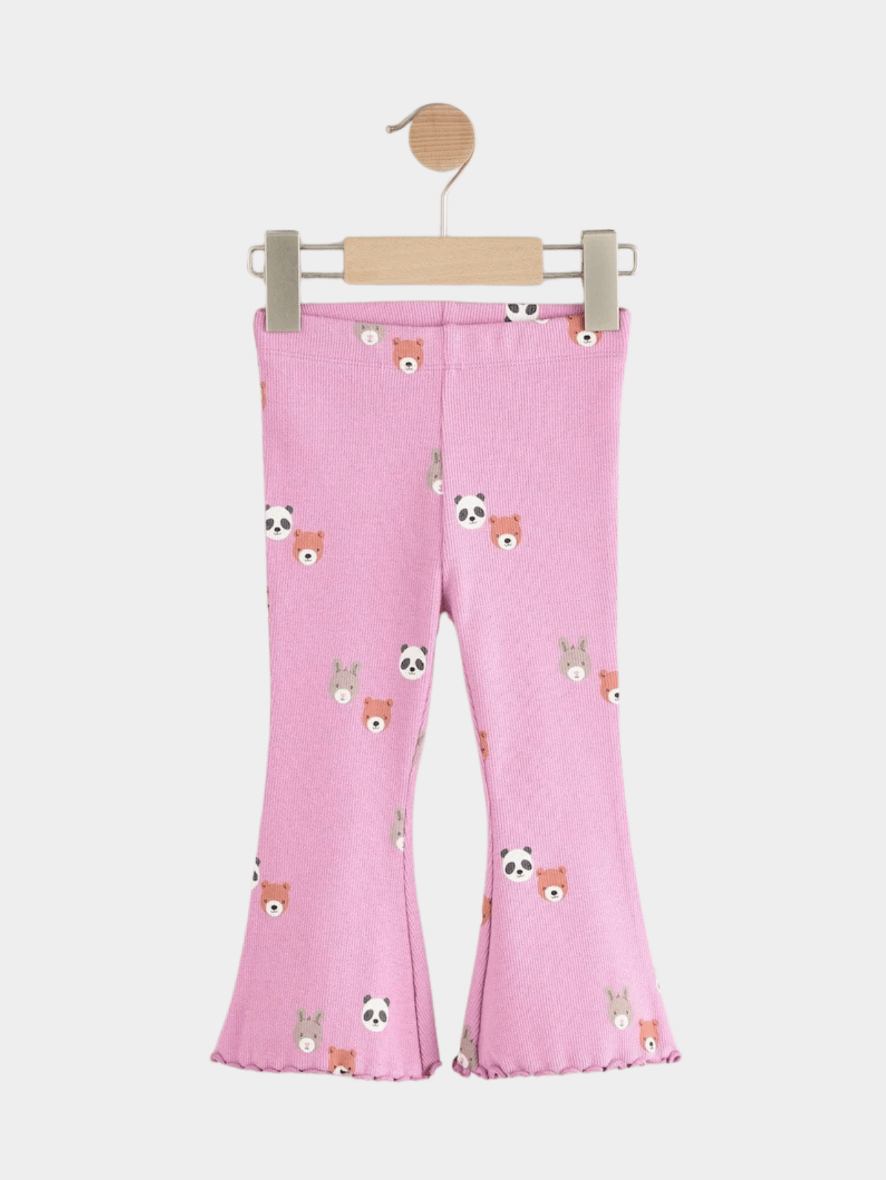 Kids Pink Animal Printed Flared Long Pant (3yrs - 12yrs)