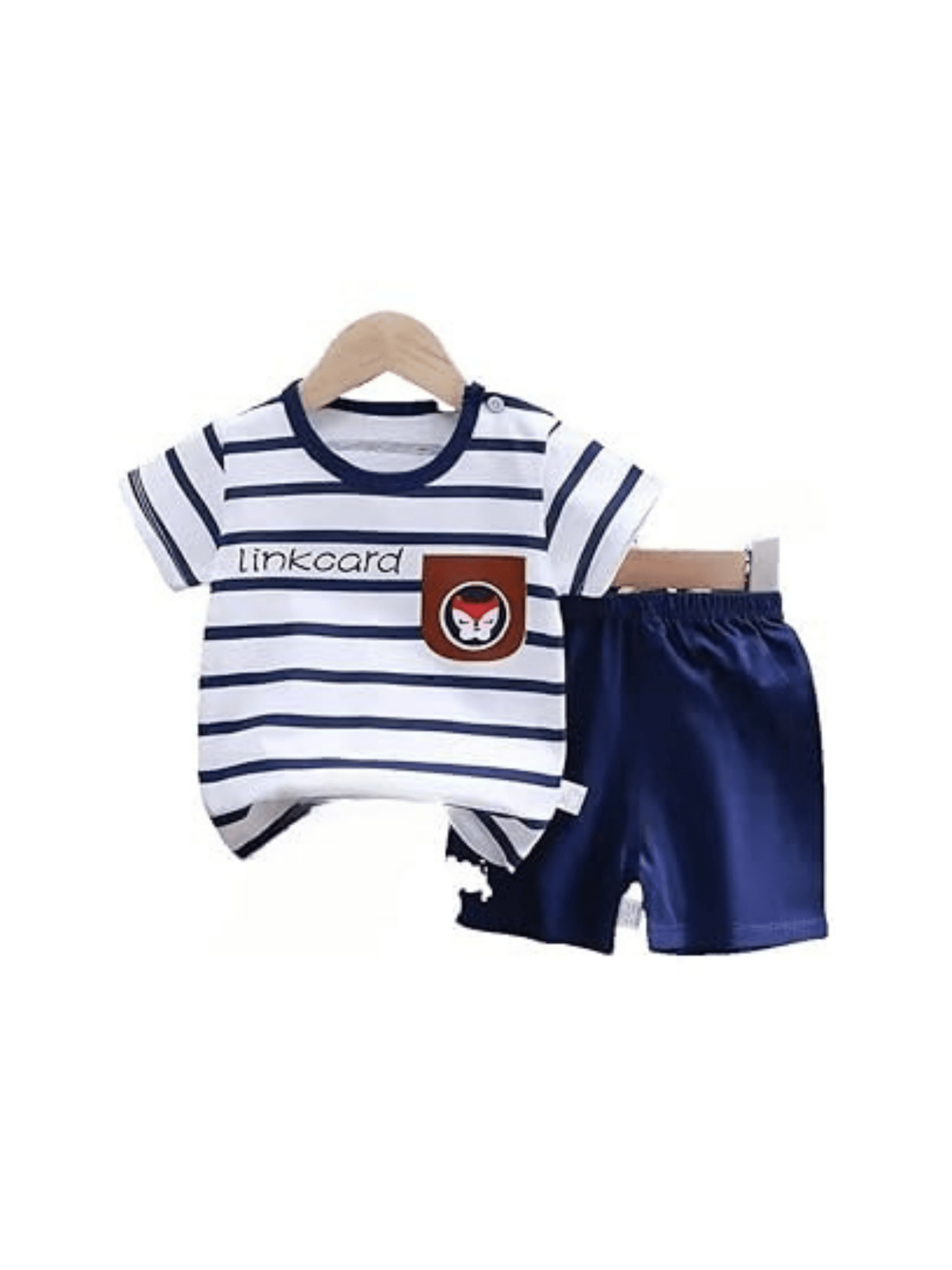 Kids Stripe Printed White T-shirt Set (6mths - 12yrs)