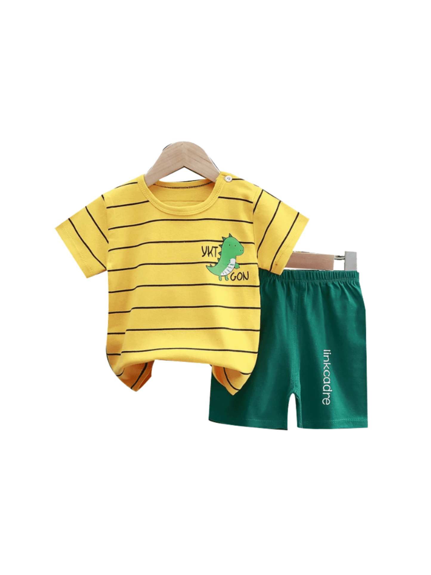 Kids Stripe Printed Yellow Color T-shirt Set (6mths - 12yrs)