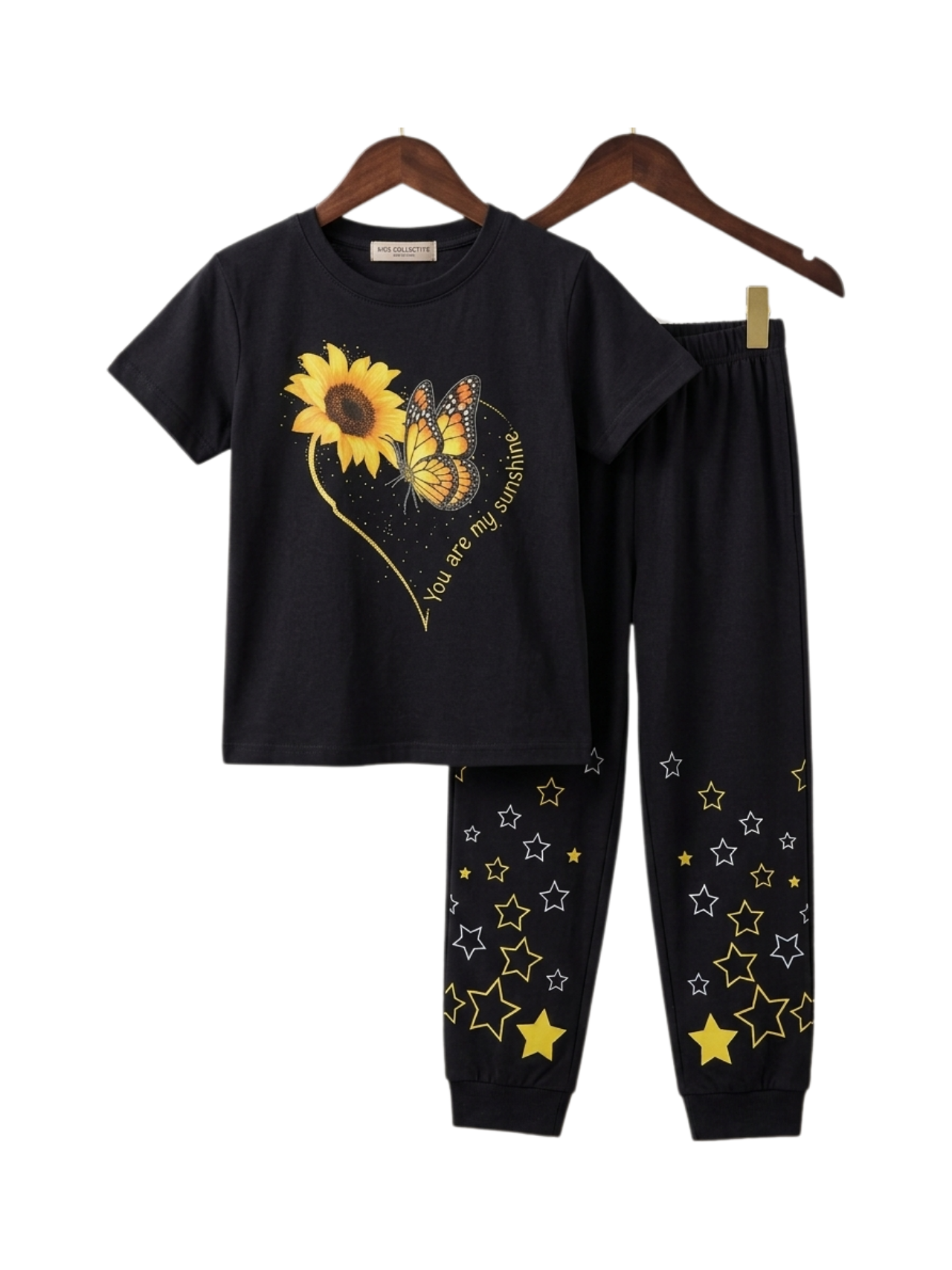 Sunflower Heart Star Outfit Set (Black)