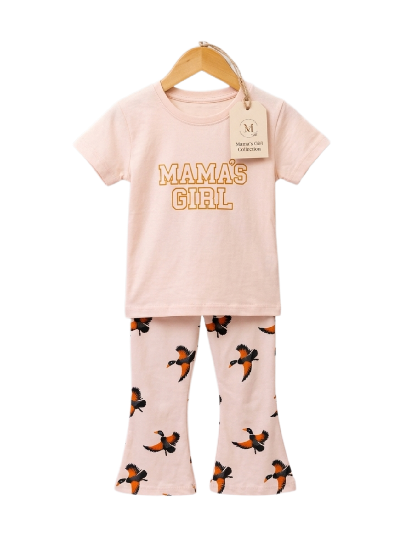 Mama's Girl Bird Print Outfit Set