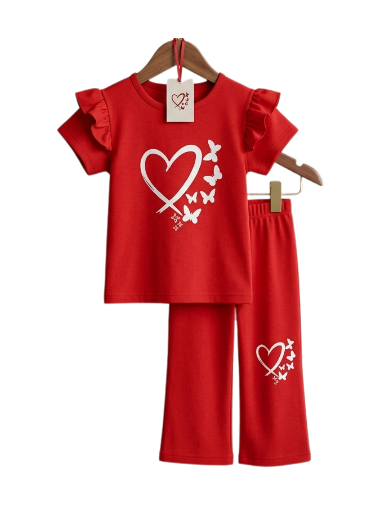 Red Heart & Butterfly Outfit Set