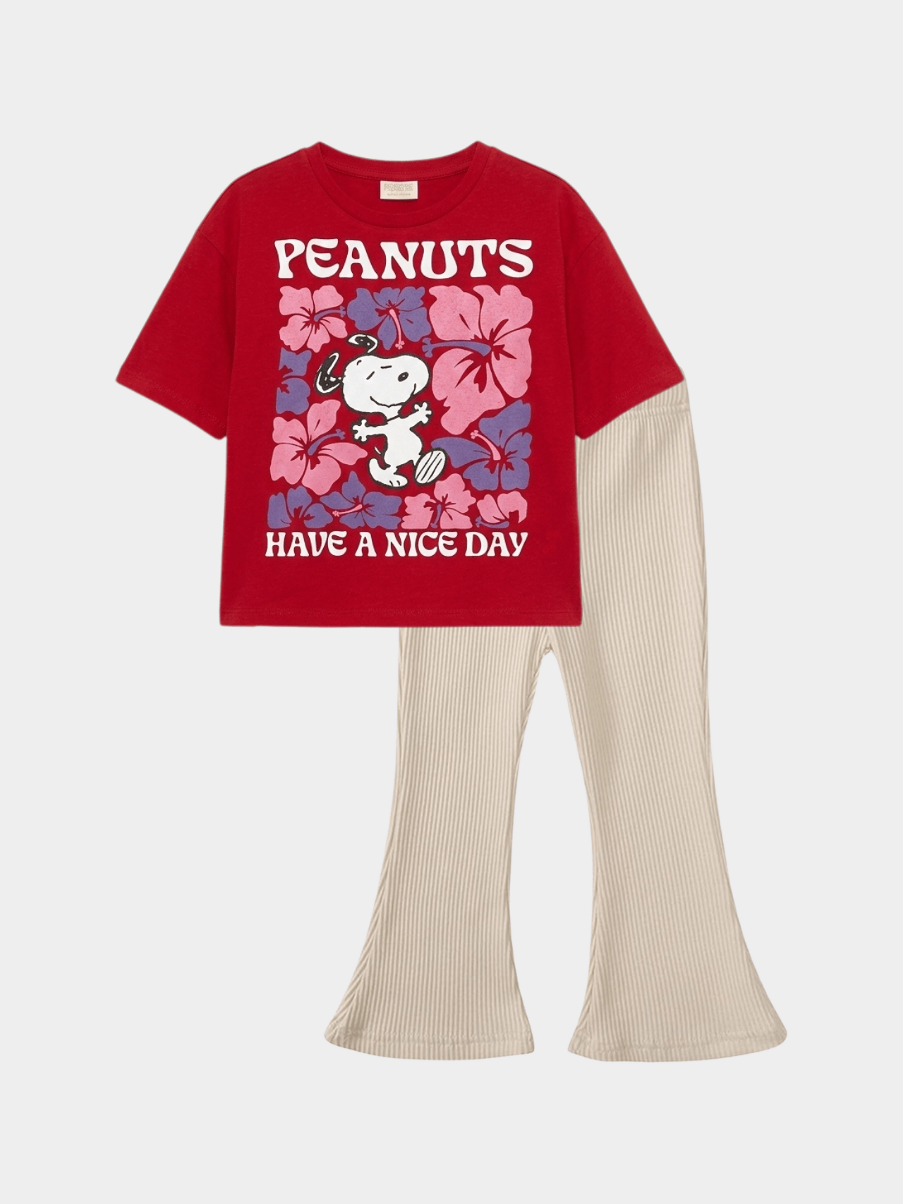 Red Peanuts Snoopy Floral Flare Set (3 - 12yrs)