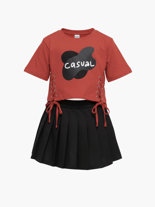 2 Piece Stylish Skirt Set For Girl (6mths - 6yrs)