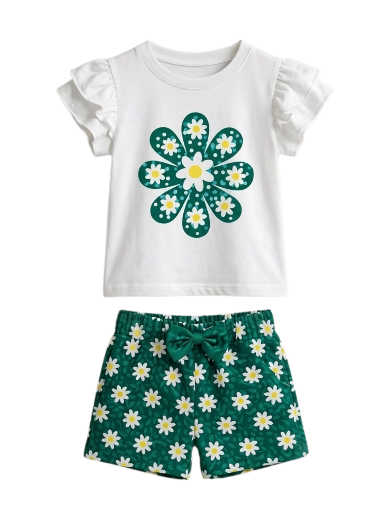 Daisy Flower Print Outfit Set