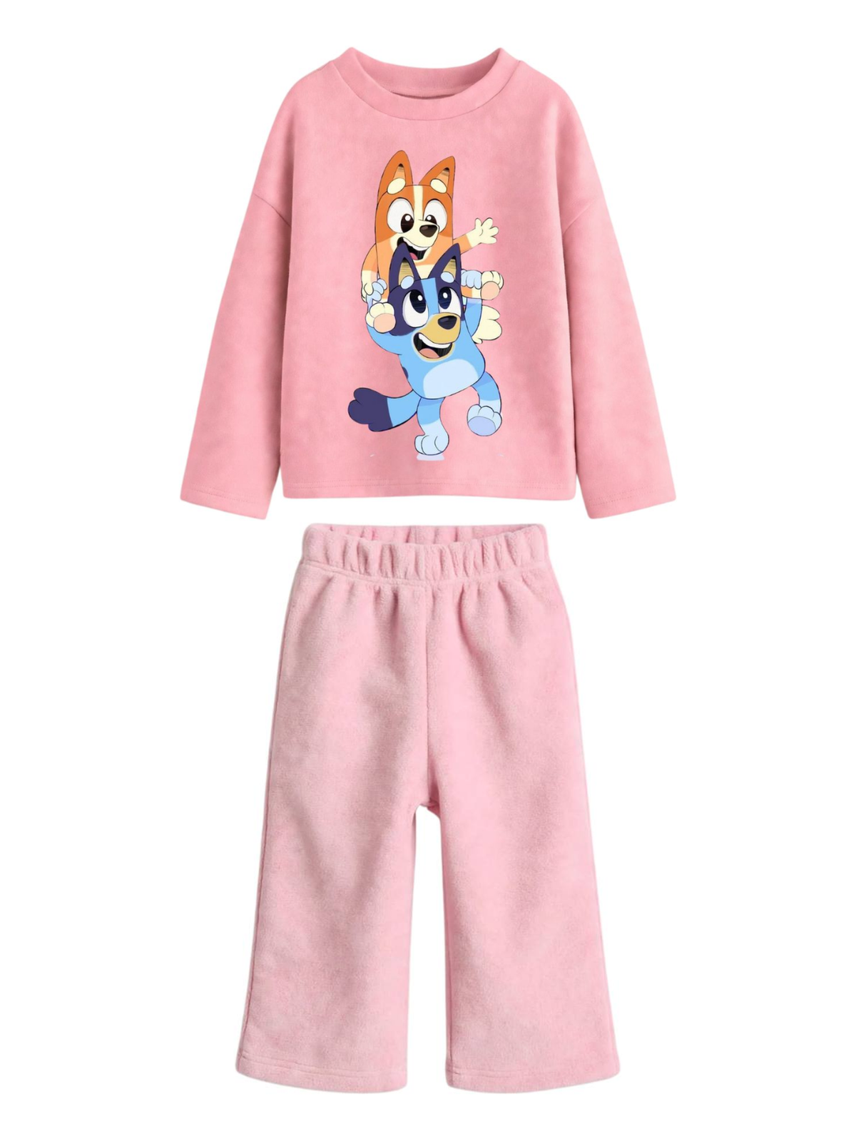 Bluey & Bingo Sweatshirt & Wide-Leg Pants Set - Pink (0mths-2yrs)