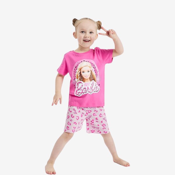 2pcs Barbie Printed T - shirt & Pant Set