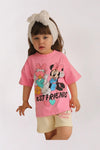 2pcs Best Friend Minnie Mouse Drop Shoulder T-shirt Set For Kid Girl