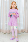 2pcs Cartoon Printed Sweatshirt & Pant Set_Purple