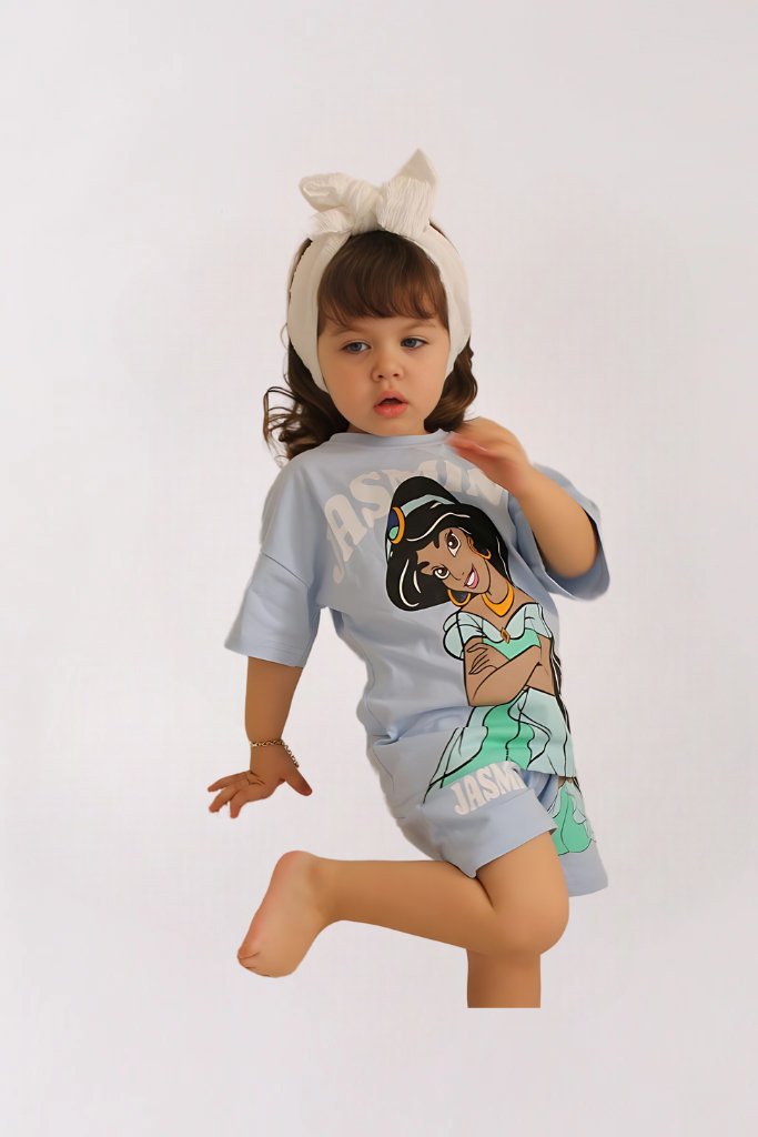 2pcs Doll Drop Shoulder T-shirt Set For Kid Girl