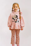 2pcs Minnie Mouse Cartoon Printed Hoodie & Pant Set