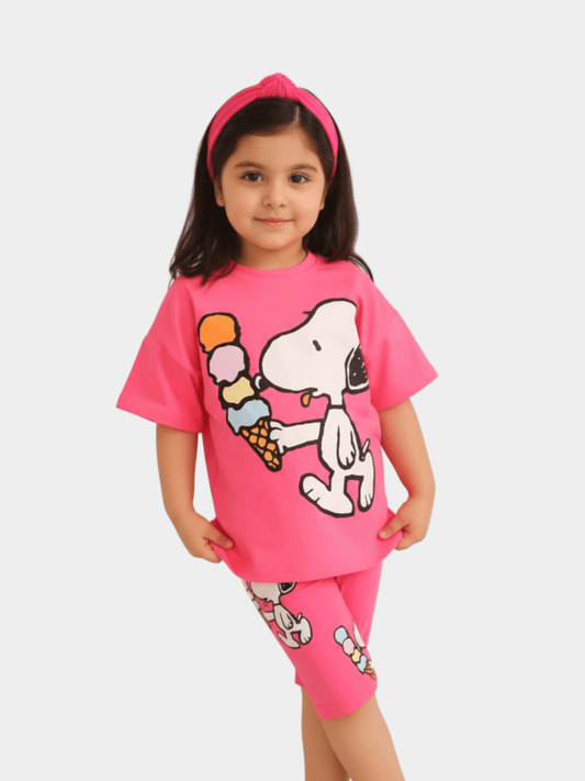 2pcs Minnie Mouse Drop Shoulder T-shirt Set For Kid Girl (6mths - 6yrs)