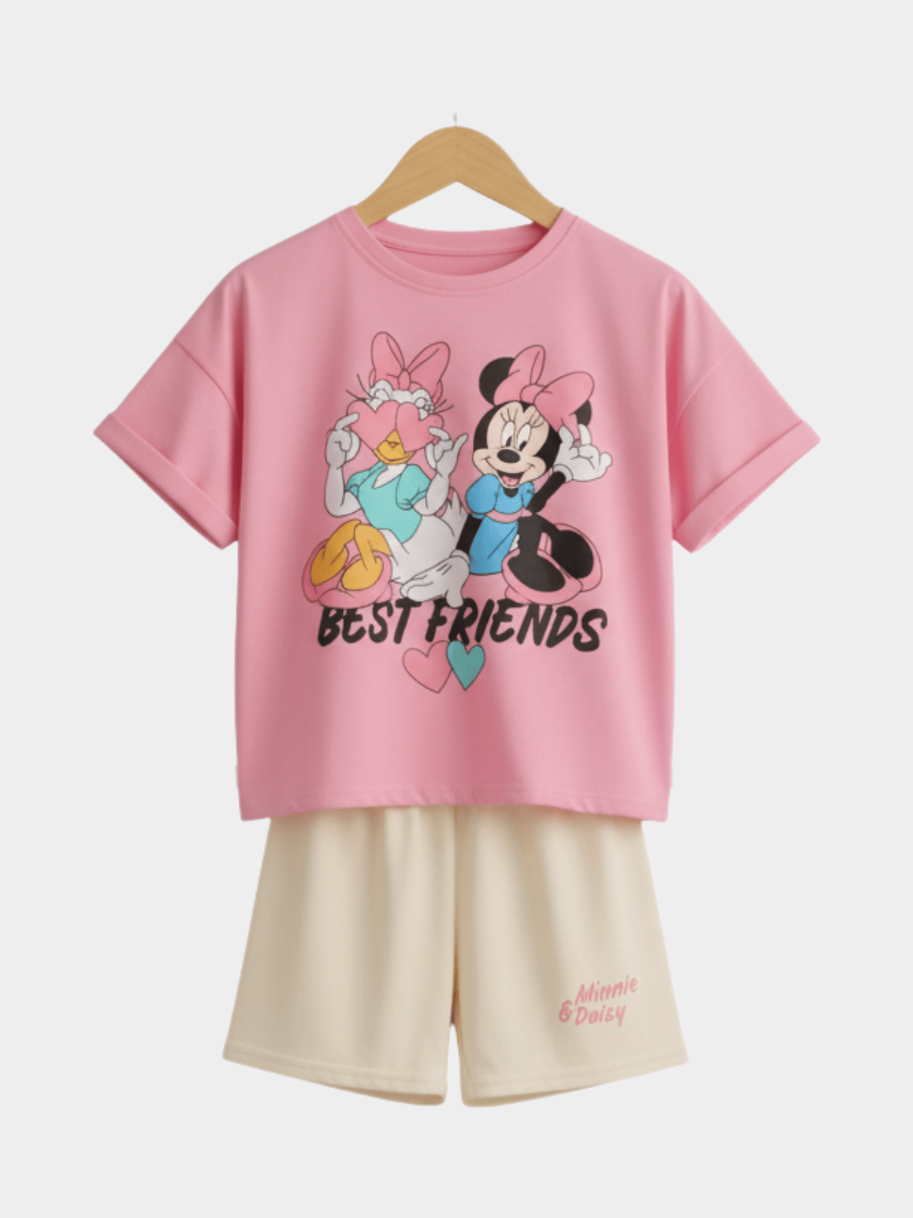 2pcs Minnie Mouse Drop Shoulder T-shirt Set For Kid Girl (6mths - 6yrs)