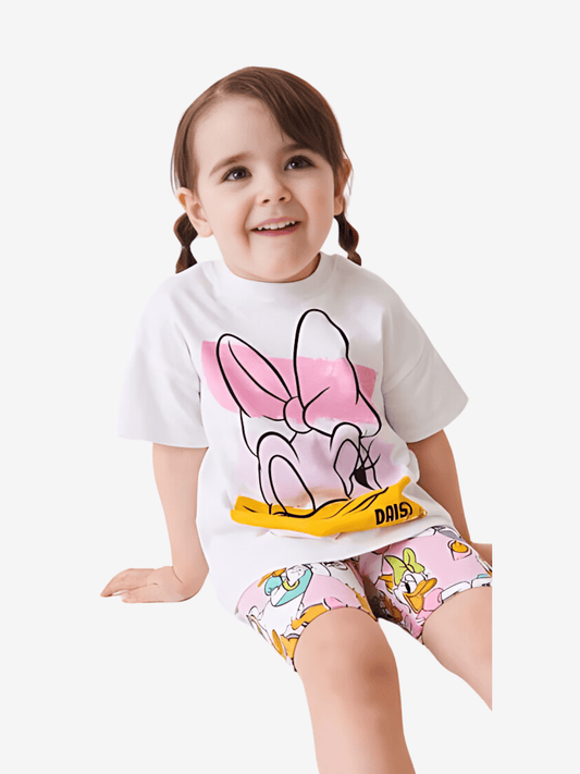 2pcs Minnie Mouse Drop Shoulder T-shirt Set For Kid Girl (6mths - 6yrs)