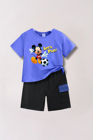 2pcs Sleeveless Micky Mouse T-shirt Set For Kid Girl