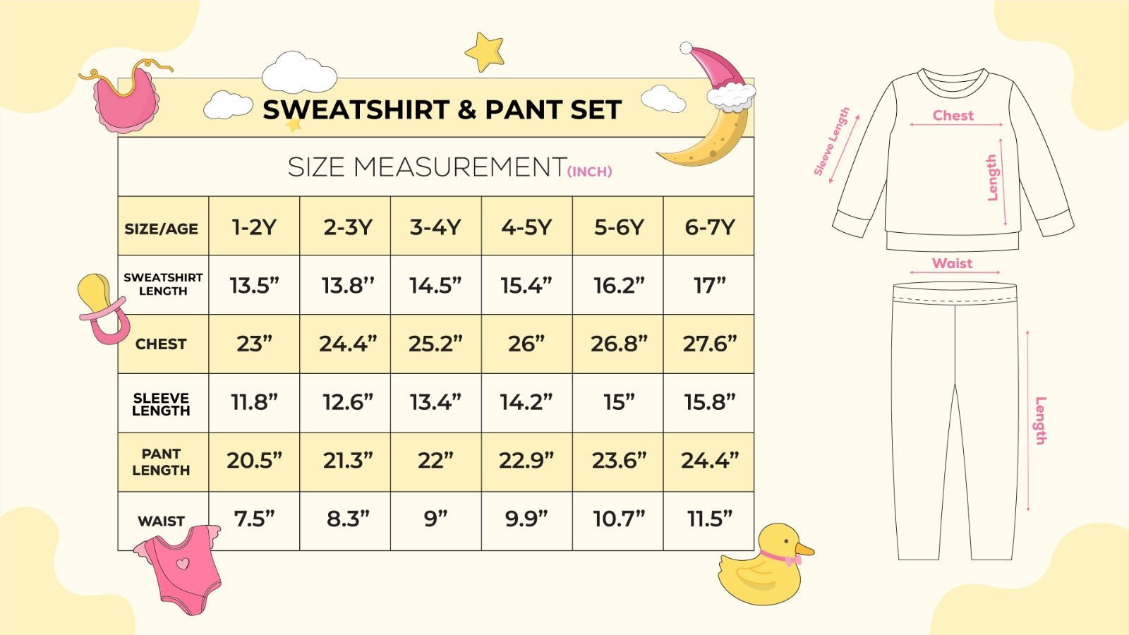 2pcs Sweatshirt & Pant Set For Girls