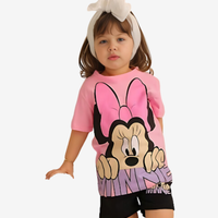2pcs Minnie Mouse Drop Shoulder T-shirt Set For Kid Girl (6mths-6yrs)